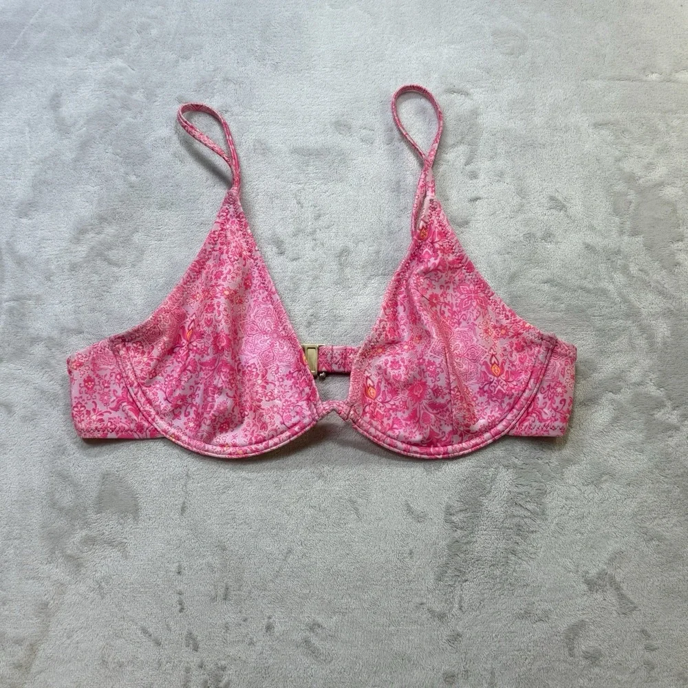 Kulani Kinis Rose Quartz Underwire Triangle Bikini Top XL‎ B-C Cup